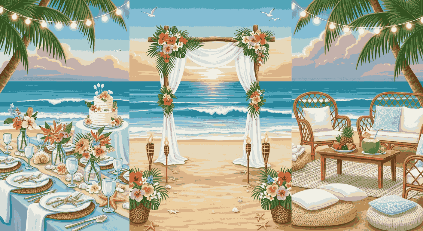 Panduan Tema Pesta Pantai untuk Pernikahan Tropis Panduan Tema Pesta Pantai untuk Pernikahan Tropis